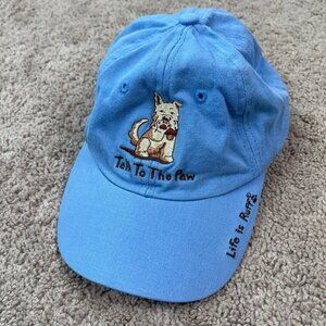 Life is Ruff Hat Adult OS Blue Embroidered Dog Talk To The Paw Baseball Cap